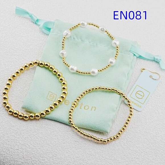 Enewton Gold Bead & White Pearl Bracelet Set - Picture 3 of 4